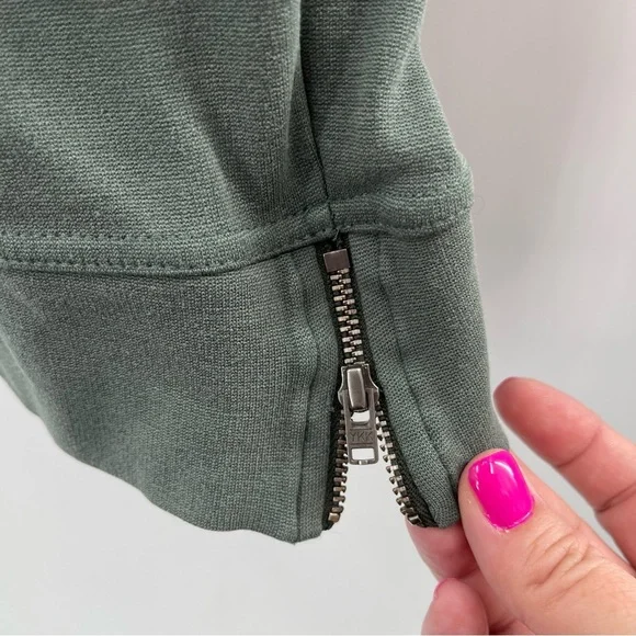 Masai Balsam Green Relaxed Fit Lagenlook Midi Dress Boxy Minimal Boho Size Med - Picture 4 of 13